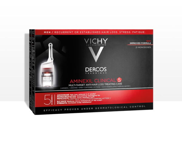 Vichy Dercos Aminexil CLINICAL 5 Ampoules 21 amp homme