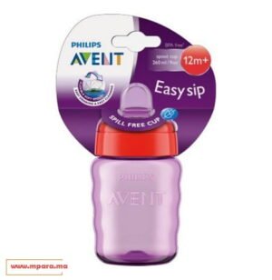 AVENT TASSE MAUVE SANS ANSES ROUGE 260 ML 12M+ FILLE -mpara maroc
