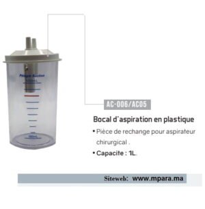 Bocal d’aspiration en plastique