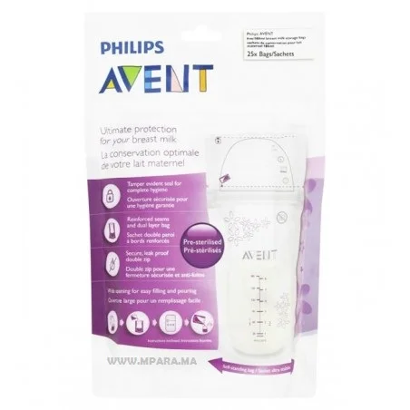 avent-sachets-de-conservation-pour-le-MPARA MAROC lait-maternel-180-ml-x25