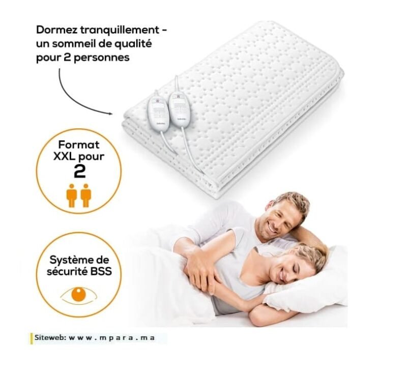 Matelas chauffant double XXL BEURER TS-26 – Confort thermique pour deux personnes