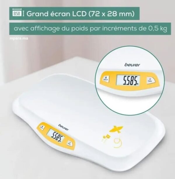 ⁦Pèse-Bébé Électronique Beurer BY80 Précision et confort pour suivre la croissance de bébé⁩ - الصورة ⁦3⁩