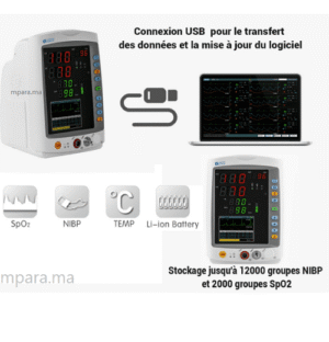 MONITEUR DE SURVEILLANCE (SPO2, TEMP, NIBP) SANS CHARIOT
