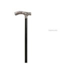 Canne en bois noir poignet decore en nickel   GARCIA-594