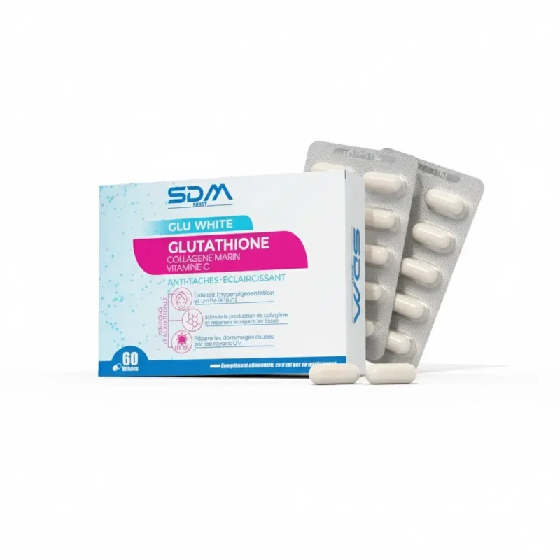 SDM Glu White Glutathione + Collagène Marin & Vitamine C – 60 Gélules