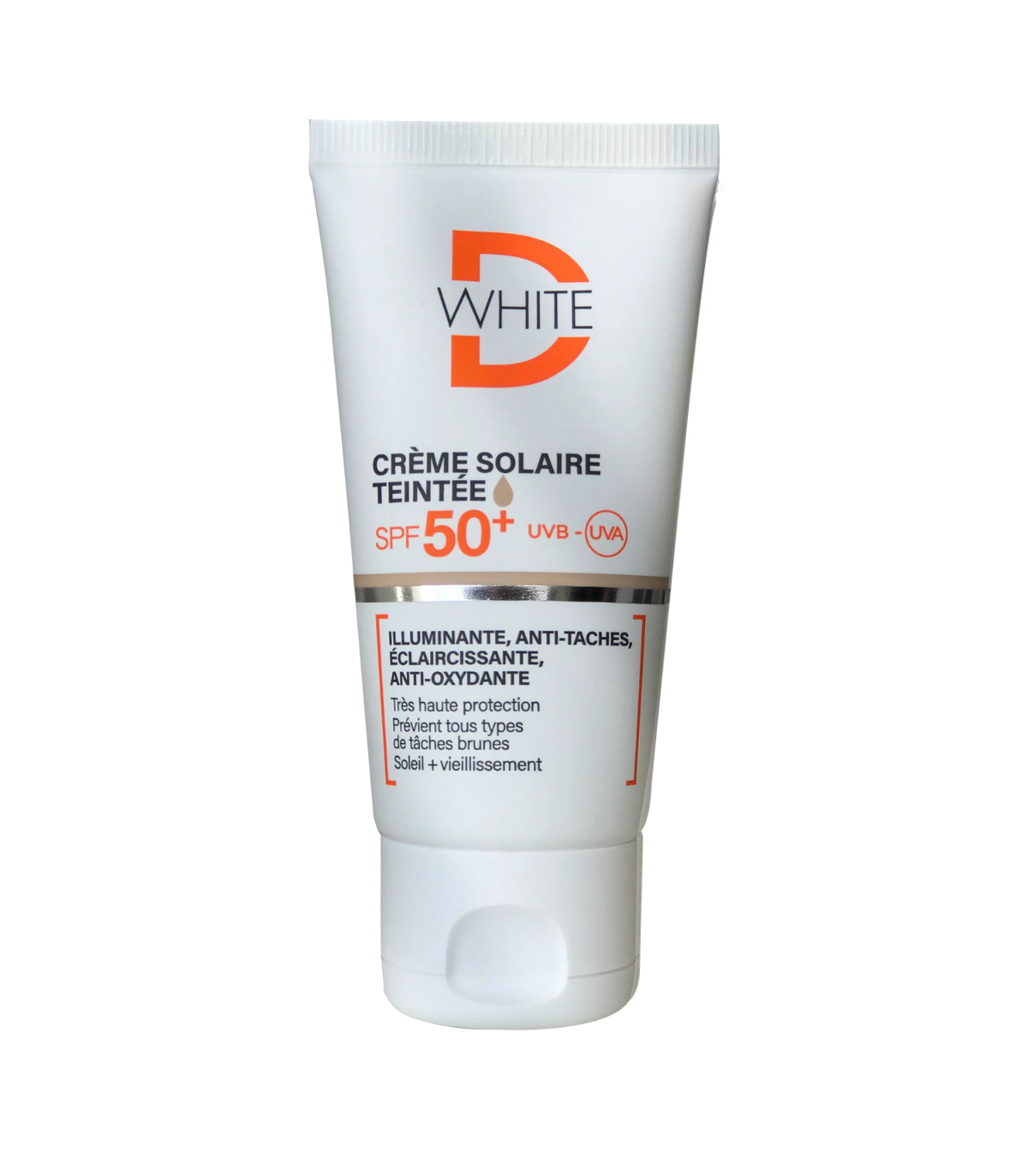 Dwhite Écran Solaire SPF50 TEINTEE – Protection Haute Visage 50ml